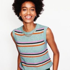 Boden Edie Fair Isle Wool Blend Tank Top sweater vest size small NWT
